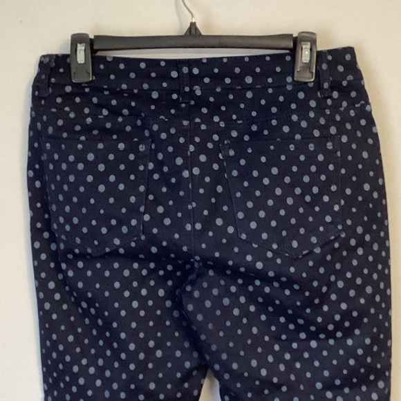 Cato Women's Dark Blue Polka Dot Cropped Jeans Size 12 - Picture 5 of 11